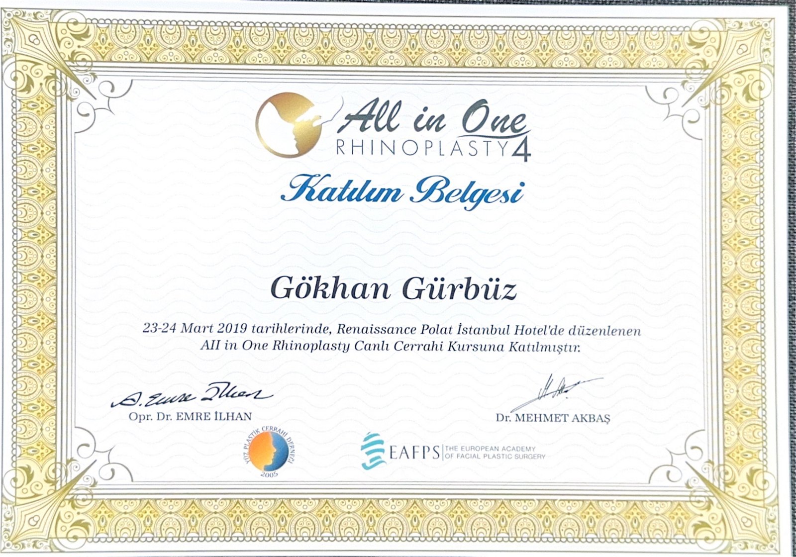 All in One Rhinoplasty 4 certificate